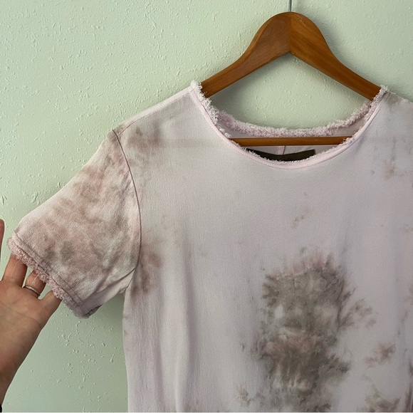 Enza Costa Viscose Light Pink Tie Dye Like Blouse Size 1 (Small) - Picture 6 of 8